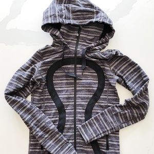 lululemon athletica Tops - lululemon | Zip Up Stretch Gray Stripe lululemon athletica Tops - lululemon | Zip Up Stretch Gray Stripe